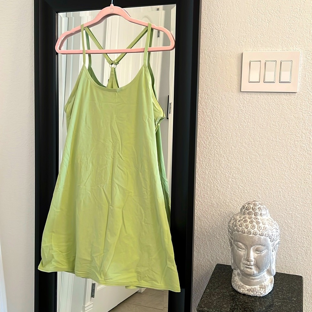 Outdoor Voices Racerback Workout Dress, Built-in Shorts, two pockets